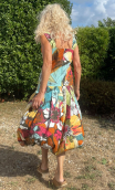 Robe Villa Borghese imprimé Fleurs Tropicales H. Taille 40, coton