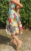Robe Villa Borghese imprimé Fleurs Tropicales H. Taille 40, coton