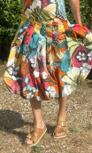 Robe Villa Borghese imprimé Fleurs Tropicales H. Taille 40, coton