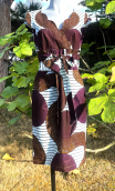 Fête au Village imprimé coton boubou. Ajustée, droite. Taille 38