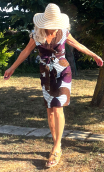 Fête au Village imprimé coton boubou. Ajustée, droite. Taille 38