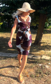 Fête au Village imprimé coton boubou. Ajustée, droite. Taille 38