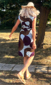 Fête au Village imprimé coton boubou. Ajustée, droite. Taille 38