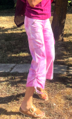 Baggy court Trinidad, Tie and dye rose V. Coton. Taille 36
