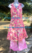  La Sauterelle. Pschitt rose. Taille 38. Dos nu coton imprimé rose