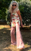 Tunique Anémones. Viscose imprimée fleurs, robe courte petite