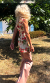 Tunique Anémones. Viscose imprimée fleurs, robe courte petite