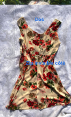 Tunique Anémones. Viscose imprimée fleurs, robe courte petite