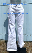 Pantalon Saxo. Blanc. Taille 40. Jean 5-poches, coton stretch, droit