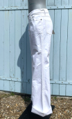 Pantalon Saxo. Blanc. Taille 40. Jean 5-poches, coton stretch, droit