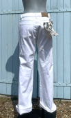 Pantalon Saxo. Blanc. Taille 40. Jean 5-poches, coton stretch, droit