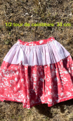 Jupe Tutu. Fleurs impressionnistes. Froncée, coton imprimé