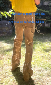 Pantalon Saxo. Atelier. Autumn Leaves camel. Taille 40, sérigraphie