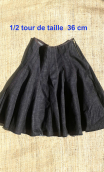 Jupe toupie. Denim noir. Taille 38. Evasée, casual chic