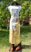 Jupe The Wall ocre jaune. Taille 36. Coton imprimé stretch