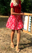 Jupe Dolly. Riviera. Rouge. Jupe courte tulipe