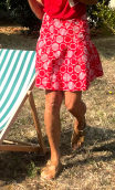 Jupe Dolly. Riviera. Rouge. Jupe courte tulipe
