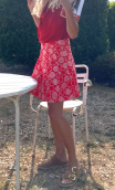 Jupe Dolly. Riviera. Rouge. Jupe courte tulipe