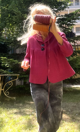 Veste Audrey. Tweed rose. Taille 42. Courte. Laine doublée