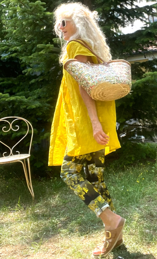 Kimono Indira. Atlantide curry. Veste non doublée hippy chic