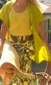 Kimono Indira. Girly citron vert. Veste non doublée hippy chic