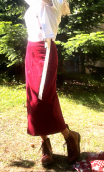 Jupe Diamond. Velours bordeaux. Taille 38/40, stretch, droite, ajustée