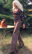 Pantalon Crimson. Marron. Taille 38. Coton marron stretch. Pat d'eph