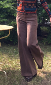 Pantalon Crimson. Marron. Taille 38. Coton marron stretch. Pat d'eph