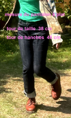 Pantalon Elvis. Denim black. Grand Palais jaune. Jean stretch, Taille 38