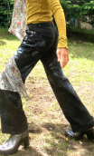 Pantalon Saxo. Empreintes. Gris noir. Taille 40. Denim imprimé tie and dye