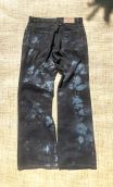 Pantalon Saxo. Empreintes. Gris noir. Taille 40. Denim imprimé tie and dye