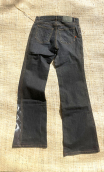 Pantalon Saxo. Comètes. Taille 36. Denim Stretch marron. Artisanal