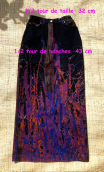 Jupe longue The Wall. Velours noir. Taille 34. Velours imprimé stretch