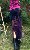 Jupe longue The Wall. Velours noir. Taille 34. Velours imprimé stretch