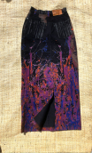 Jupe longue The Wall. Velours noir. Taille 34. Velours imprimé stretch