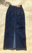 Jupe longue. Denim Patch. Taille 36, Fente dos, broderies ethniques