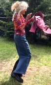 Jupe longue. Denim stone. Taille 36, Fente dos, casual basique