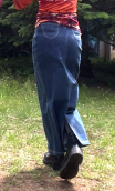Jupe longue. Denim stone. Taille 36, Fente dos, casual basique