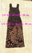 Robe longue Nabucco. Petit 36. Chasuble bretelles, imprimé kaki 