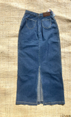 Jupe longue. Denim stone. Taille 36, Fente dos, casual basique