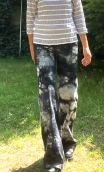 Pantalon Crimson. Tie and dye. Gris . Taille 38, large,coton stretch