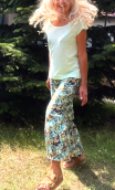Pantalon Croisière en imprimé fleurs Picpus, large et 7/8ème
