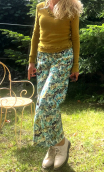 Pantalon Croisière en imprimé fleurs Picpus, large et 7/8ème