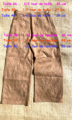 Pantalon Croisière en Daim brodé, large et 7/8ème. Beige camel