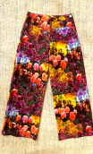 Pantalon Croisière. Giverny. Taille 40, large, 7/8ème. Imprimé fleurs 