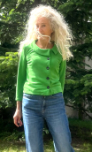 Veste Fifties. Milano vert. Jersey, col, ligne ajustée, non doublée