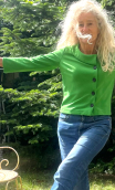 Veste Fifties. Milano vert. Jersey, col, ligne ajustée, non doublée