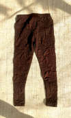Legging Gingembre. Torsades marron. Taille 1. Court et ajusté