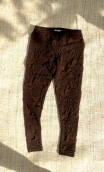 Legging Gingembre. Torsades marron. Taille 1. Court et ajusté