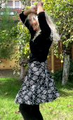Jupe Dolly. Riviera. Noir. Jupe courte tulipe